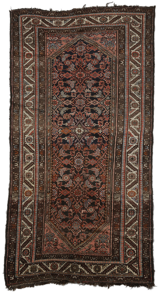 Appraisal: Persian Rug early th century repeating designs on dark blue