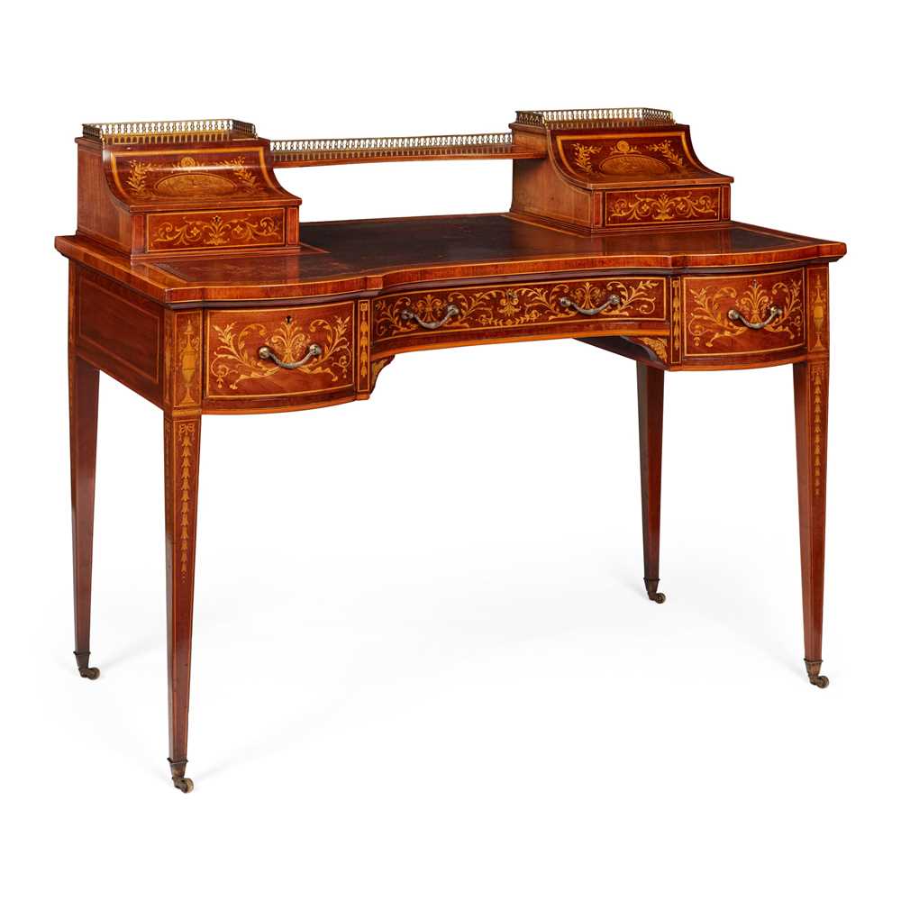 Appraisal: VICTORIAN MAHOGANY AND INLAID DESK BY EDWARDS ROBERTS LATE TH