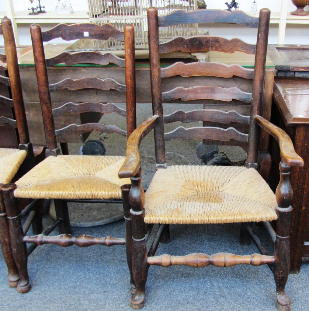 Appraisal: A set of six th century ash and oak Lancashire