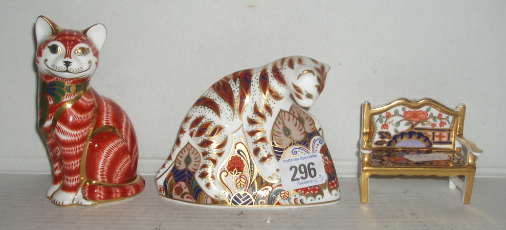 Appraisal: Royal Crown Derby Cheshire Cat Bengal Tiger No Stoppers Miniature