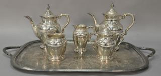 Appraisal: Five piece sterling silver tea and coffee setting with a