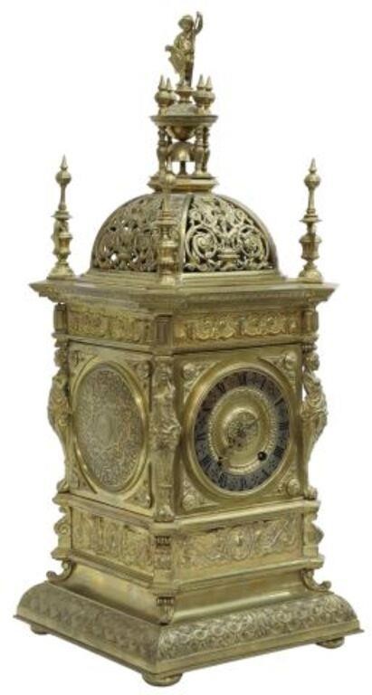 Appraisal: Renaissance Revival bronze mantel clock Lenzkirch th c pierced dome