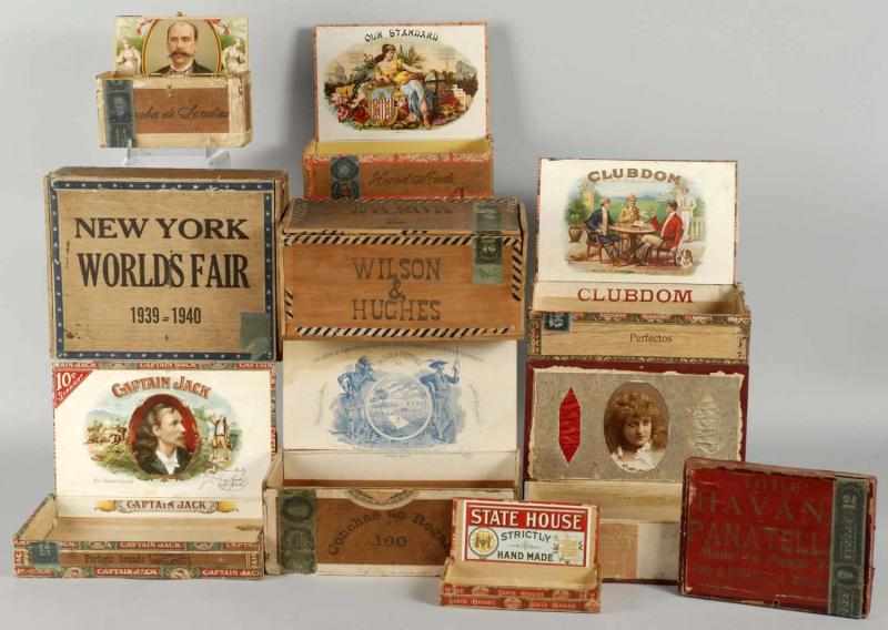 Appraisal: Group Lot of Assorted Cigar Boxes Description Over boxes some