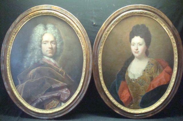 Appraisal: Oval Continental Antique Framed Portraits From a New Rochelle home