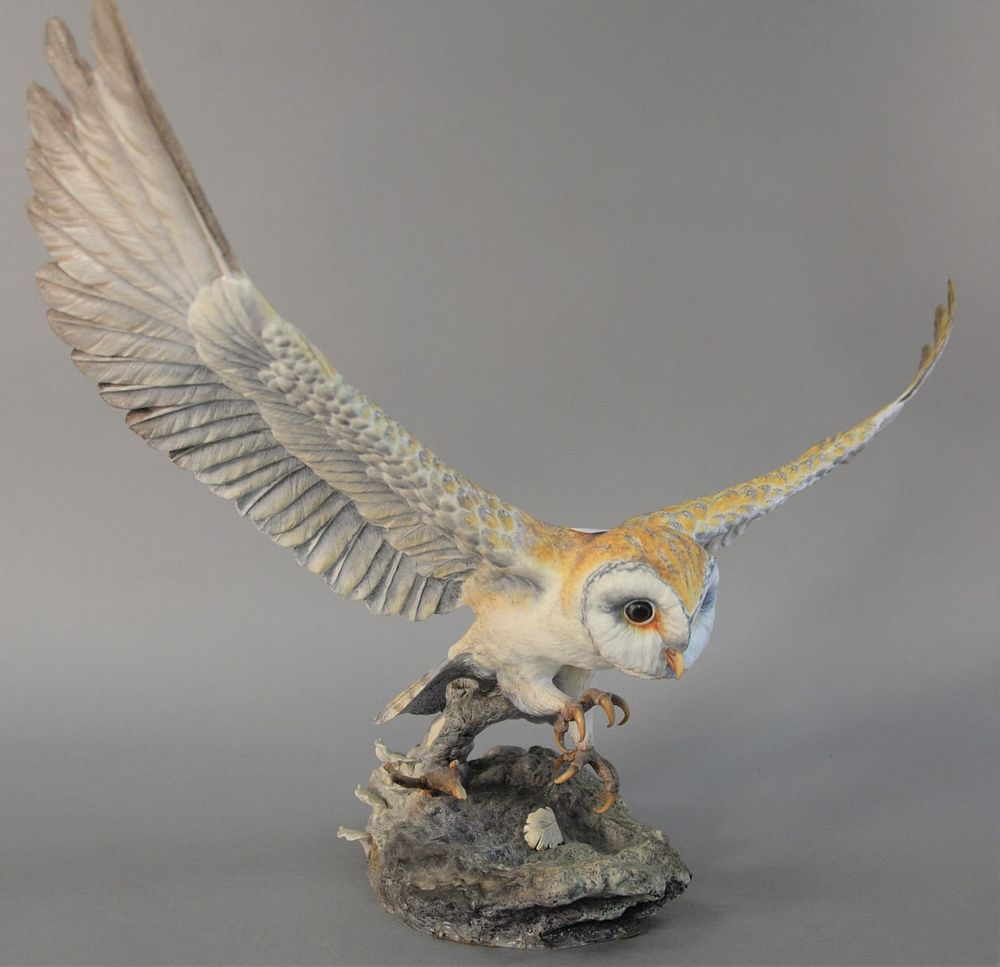 Appraisal: Boehm Barn Owl with outstretched wings limited edition porcelain sculpture