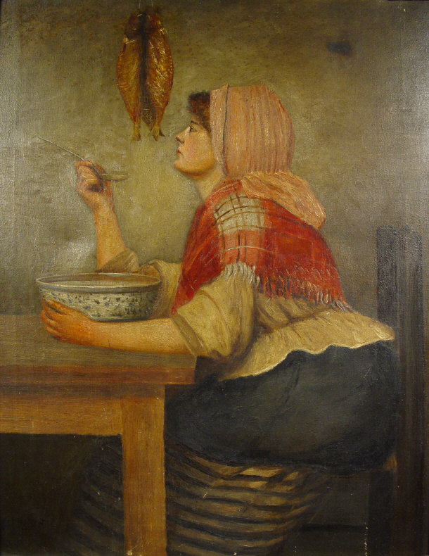 Appraisal: C R M - Oil onto canvas of a peasant