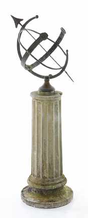 Appraisal: Garden armillary sundial on pedestal Roman numeraled sphere with equatorial