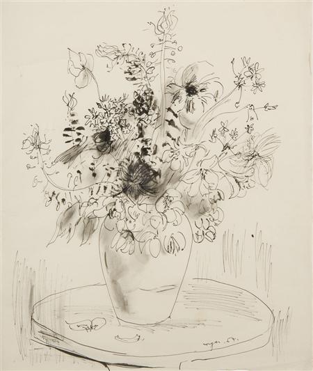 Appraisal: GLYN MORGAN B VASE OF FLOWERS Signed and dated ink