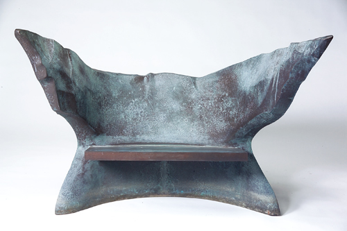 Appraisal: WENDELL CASTLE Angel Chair ca a rare faceted patinated bronze