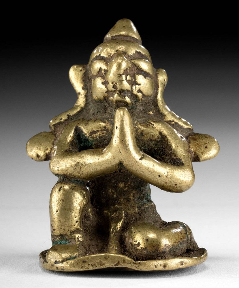 Appraisal: th C Indian Brass Sitting Garuda South Asia India ca