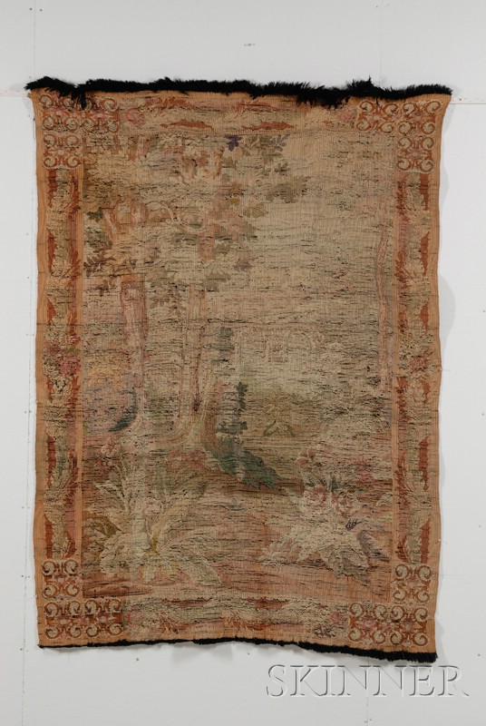 Appraisal: Late Victorian French Verdure-style Landscape Tapestry x in