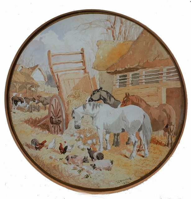 Appraisal: John Frederick Herring II British - Horses cattle pigs and