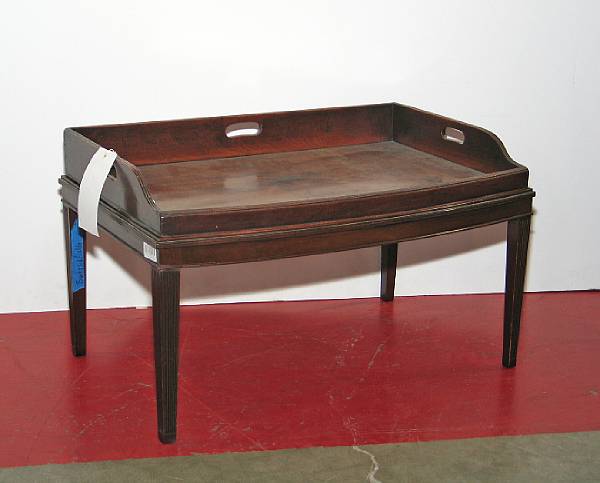 Appraisal: A George III style mahogany butler tray with later stand