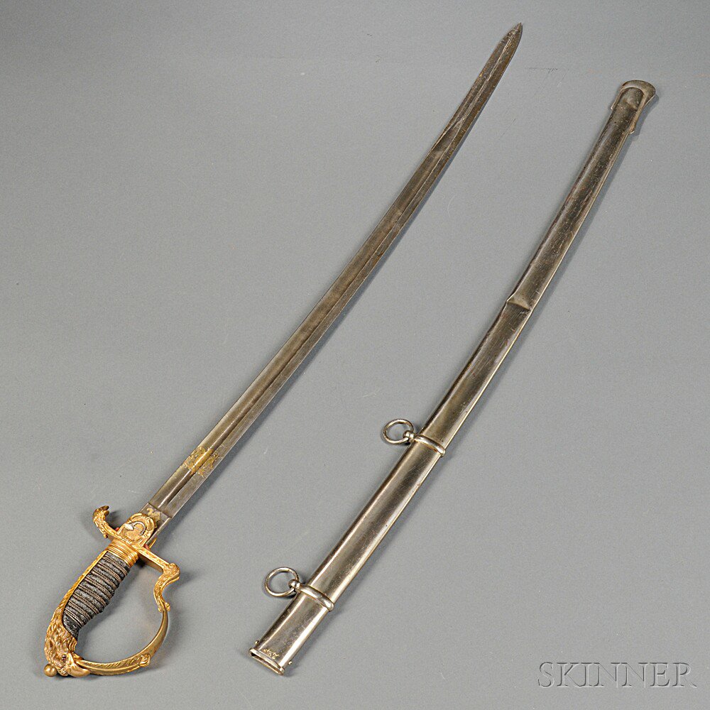 Appraisal: Prussian Officer's Sword c early th century gilt-brass hilt eagle