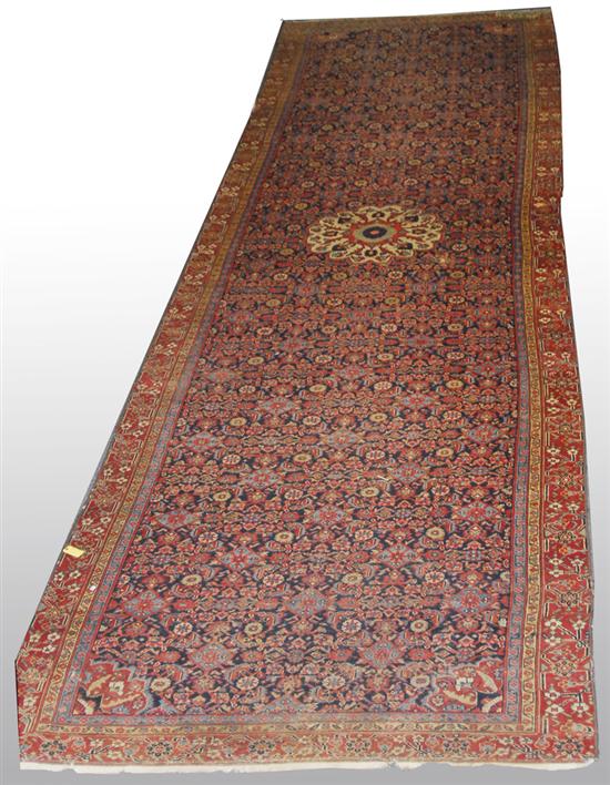 Appraisal: NORTHWEST PERSIAN INSCRIPTION CARPET late th century feet inches x