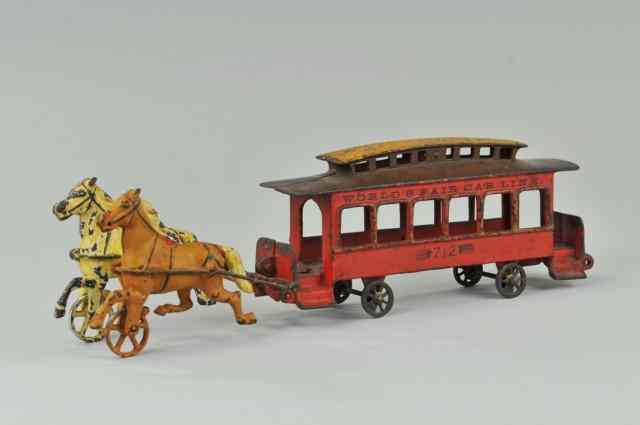 Appraisal: WILKINS WORLD'S FAIR TROLLEY Cast iron drawn by two horses