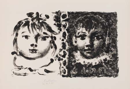 Appraisal: PABLO PICASSO Paloma et Claude Lithograph on cream wove paper