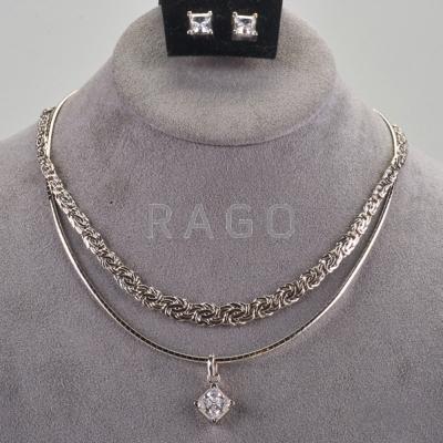 Appraisal: WHITE GOLD AND TRAVEL JEWELRY ca k wg fancy link