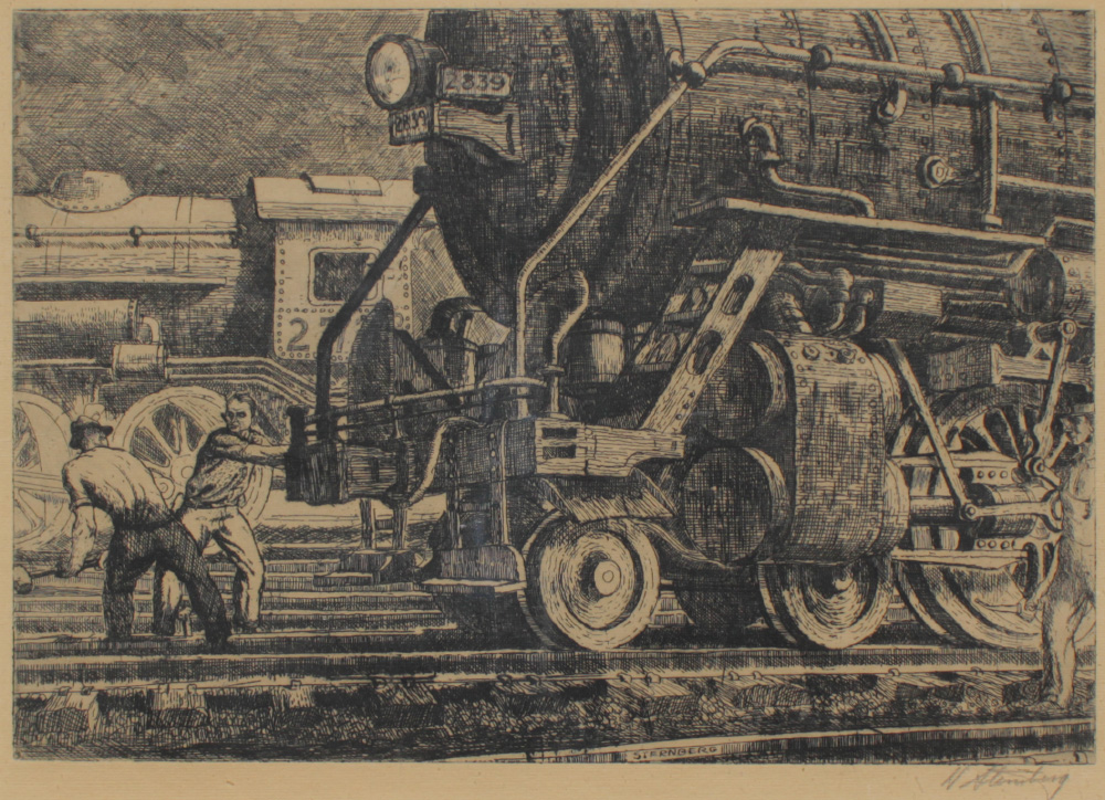 Appraisal: STERNBERG Harry American - ''Locomotives'' Etching sight size '' x