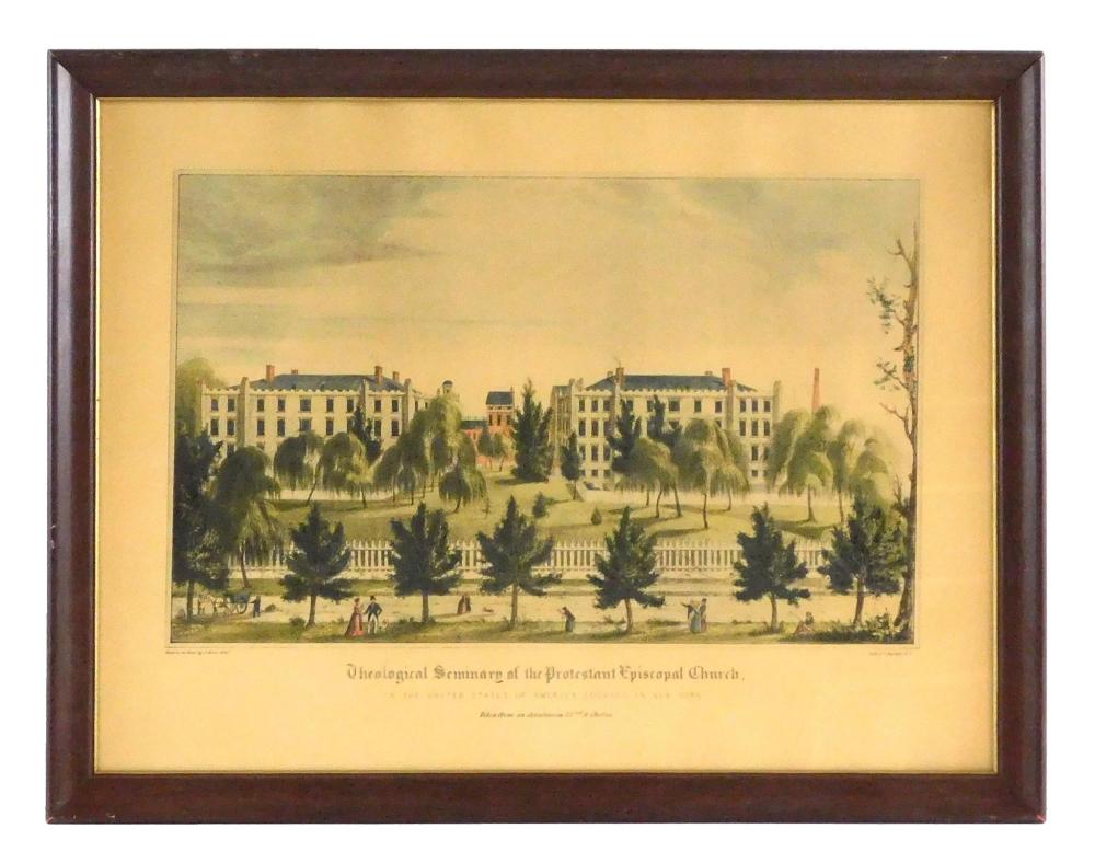 Appraisal: Lithograph with color Theological Seminary and Protestant Episcopal church after