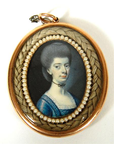 Appraisal: A late th century oval portrait miniature of a lady