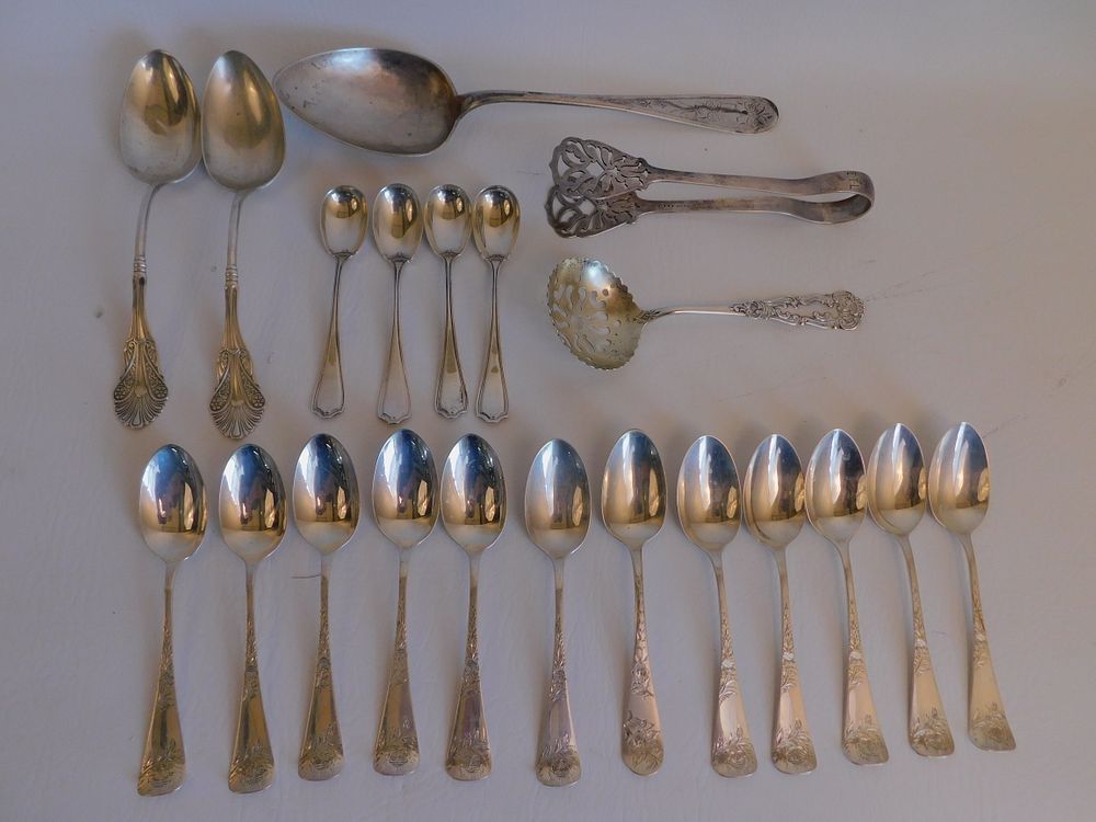 Appraisal: LOT ASSORTED STERLING FLATWARE Lot of mostly sterling silver spoons