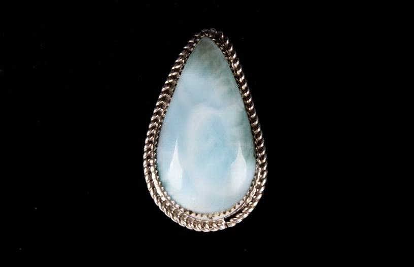 Appraisal: Navajo Tom Taylor Larimar Sterling Silver Ring For your consideration