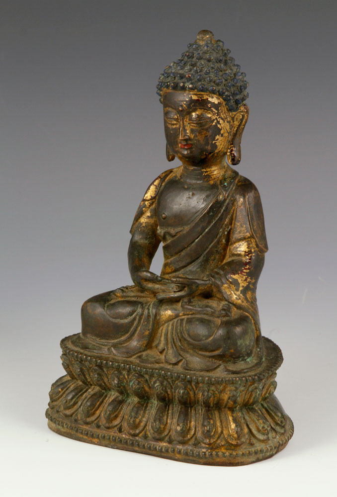 Appraisal: - Chinese Buddha Figure Bronze Chinese Buddha figure bronze on