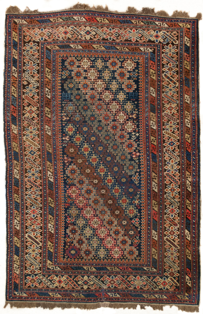 Appraisal: ANTIQUE CAUCASIAN KUBA AREA RUG Chi-Chi pattern variety c hand