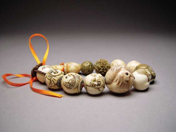 Appraisal: COLLECTION OF OJIME BEADS Collection of fourteen old and modern