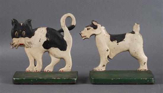 Appraisal: Pair of Bradley Hubbard painted cast iron cat and dog