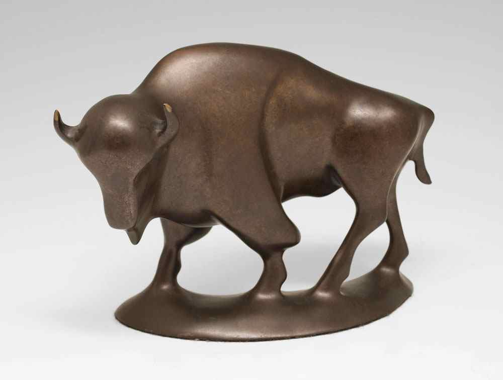 Appraisal: DEURLOO Robert American th C Bronze Buffalo incised signature ''