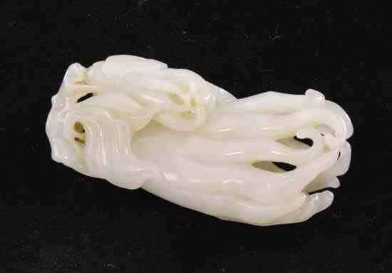 Appraisal: A Chinese white jade carving of a finger citron approx