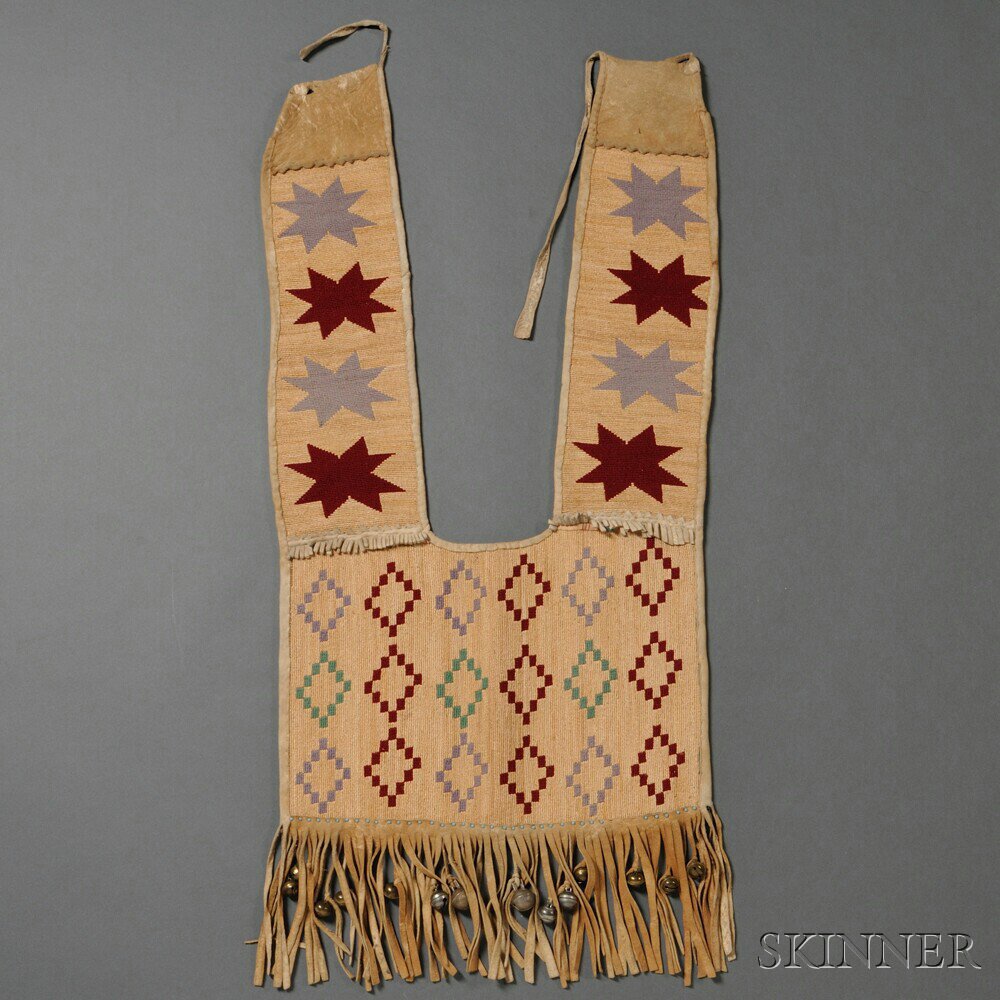 Appraisal: Plateau Cornhusk Martingale c decorated with repeating multicolored eight-point stars