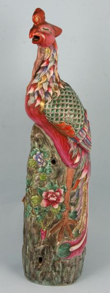 Appraisal: th Century Chinese famille rose enameled porcelain phoenix bird h