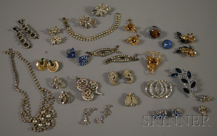 Appraisal: Group of Mostly Rhinestone and Paste Costume Jewelry including some