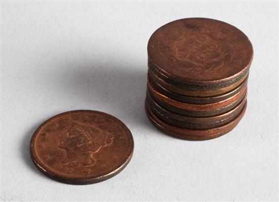 Appraisal: Ten United States Young Head copper large cents - generally