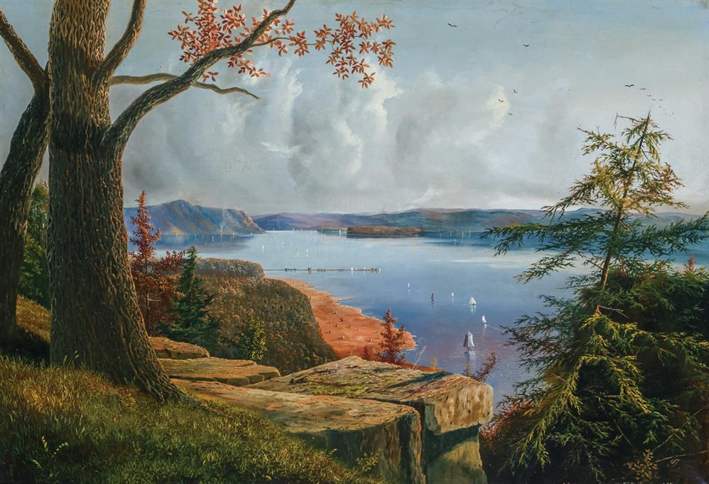 Appraisal: F CONCKLIN American th Century Autumn on the Hudson Tappan