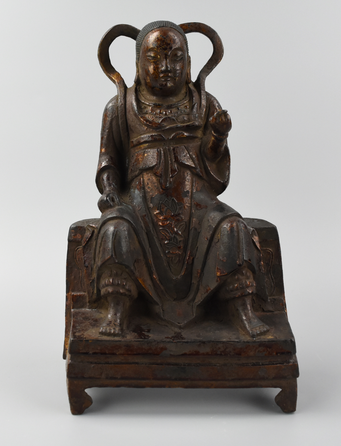 Appraisal: CHINESE BRONZE STATUE OF ZHENWU TAITI MING D This bronze