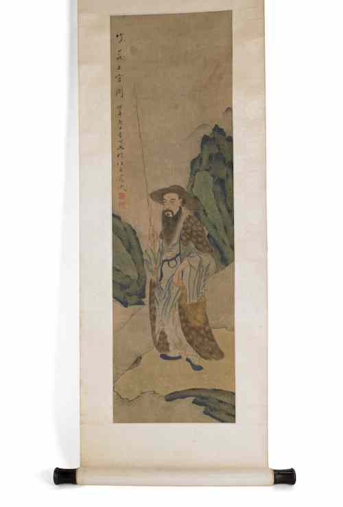 Appraisal: Chinese painted scroll th c w