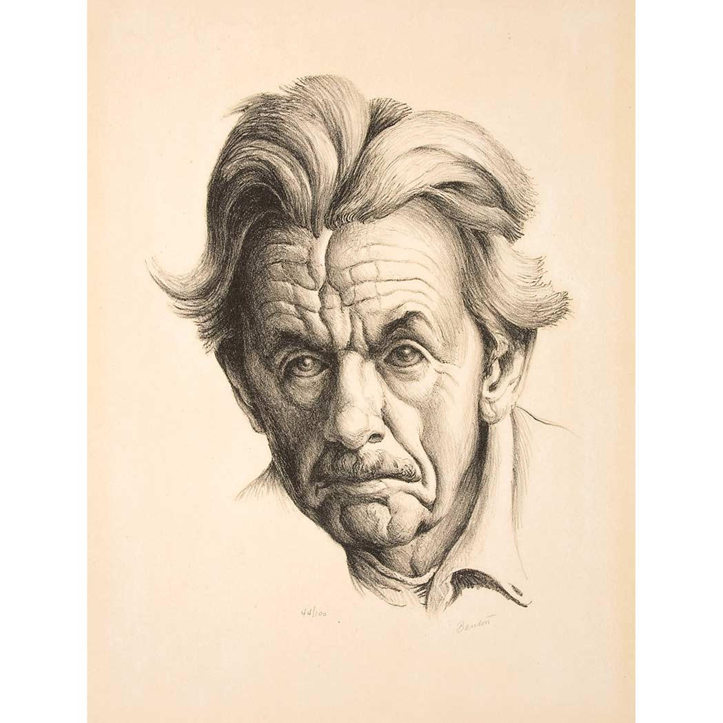 Appraisal: Thomas Hart Benton - SELF-PORTRAIT FATH Lithograph signed and numbered