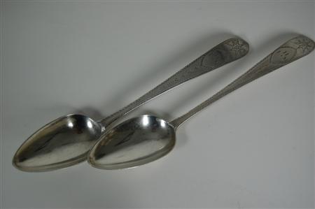 Appraisal: A good pair of Irish George III table spoons John