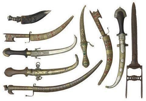 Appraisal: lot of Daggers including Indo-Persian katar or push dagger rusted