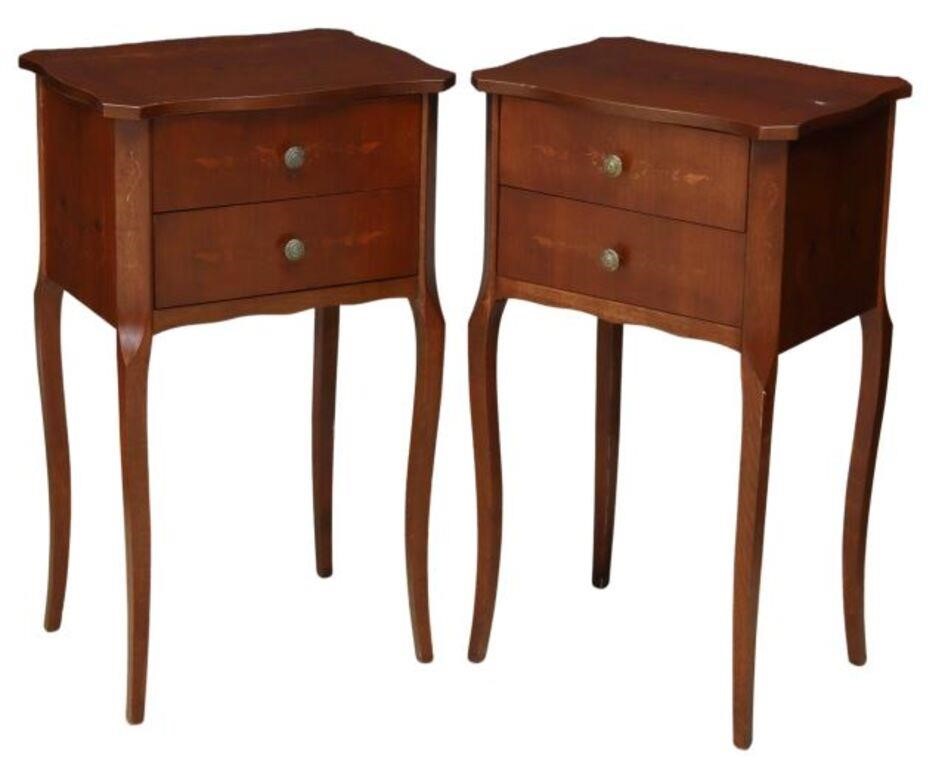 Appraisal: pair Italian Louis XV style nightstands th c accented with