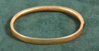 Appraisal: Antique K Yellow Gold Bangle Bracelet Signed with the letter