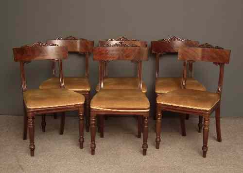 Appraisal: A set of six William IV mahogany bar back dining