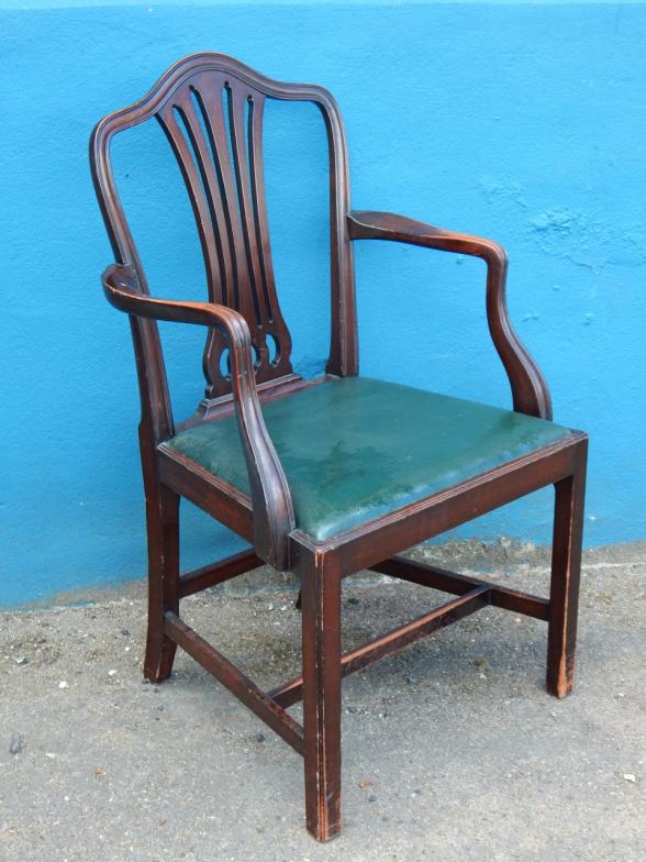 Appraisal: A mahogany open armchair in George III style with a