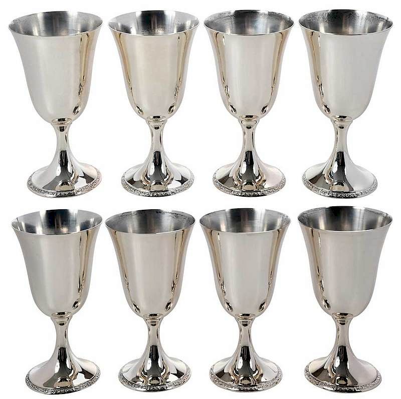 Appraisal: Set of Eight Talisman Rose Sterling Goblets American th century