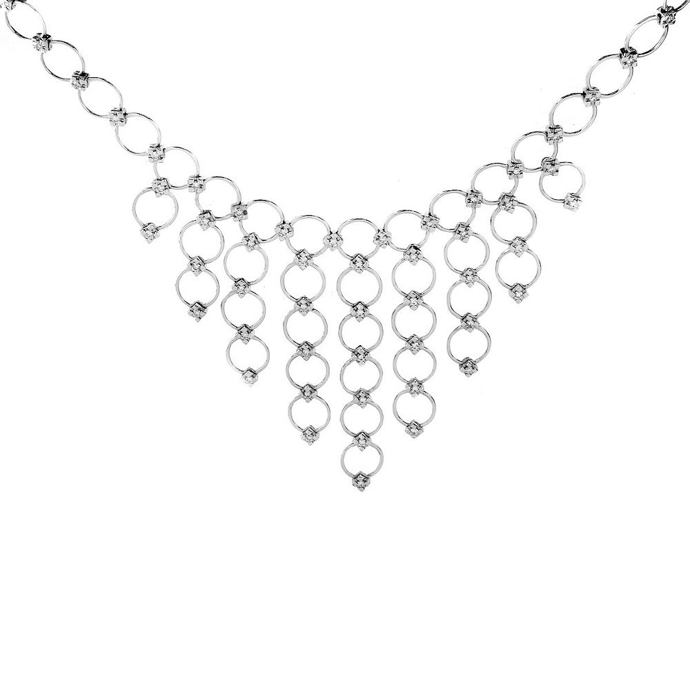 Appraisal: Contemporary Diamond and K Gold Necklace Contemporary Approx Carat TW