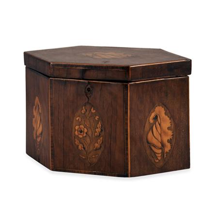 Appraisal: George III Inlaid Mahogany Tea Caddy Estimate -